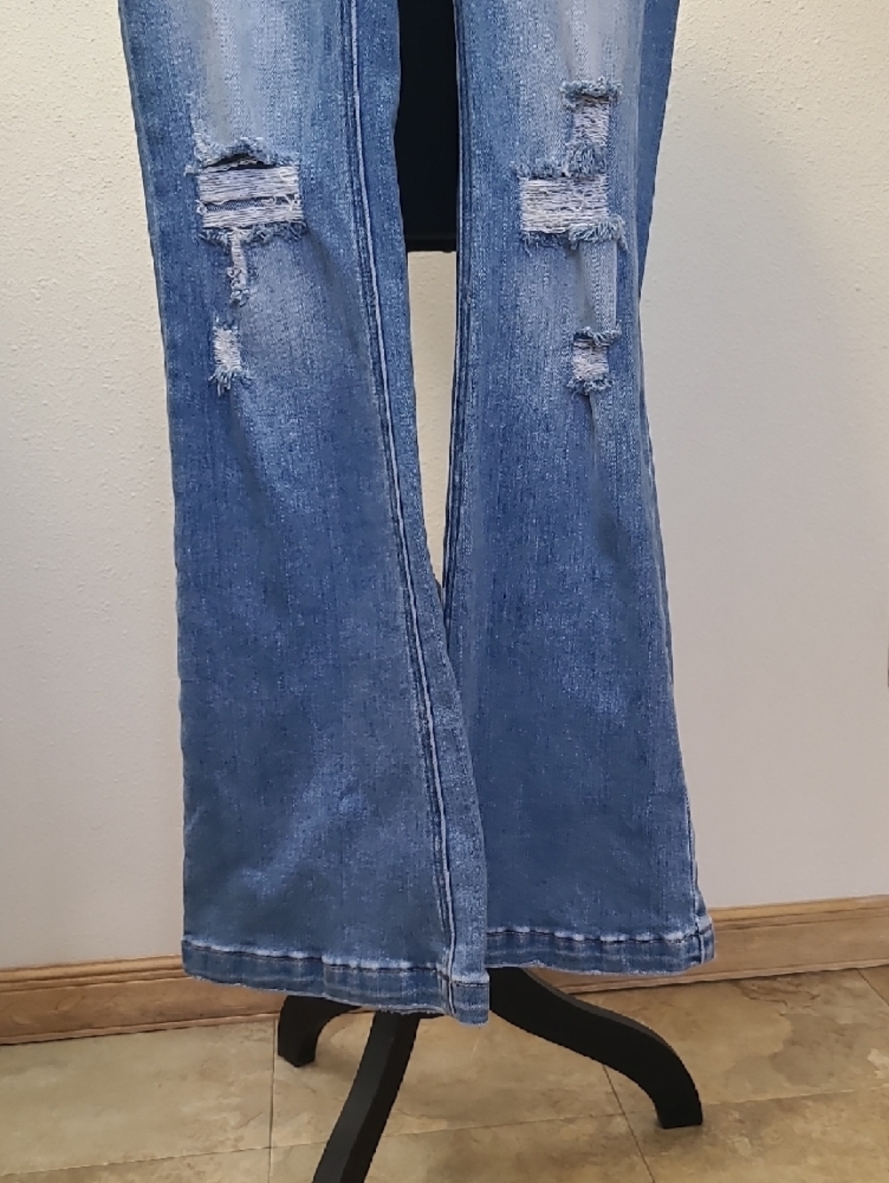 KanCan Light Blue Distressed Flare Jeans - Picture 5 of 9